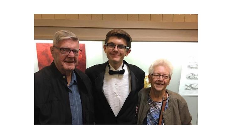 sam lange with grandparents